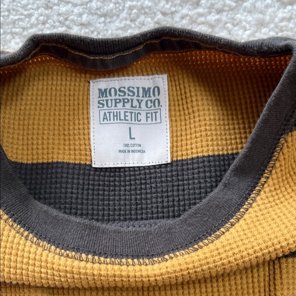 Mossimo Supply Co. Men's Striped Crewneck Sweater in Black and Gold - Picture 2 of 3